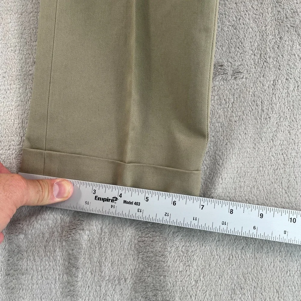 Natalino Single Pleat Brushed Cotton Trousers Men 28Lx34 Beige Side‎ Buckles NWT